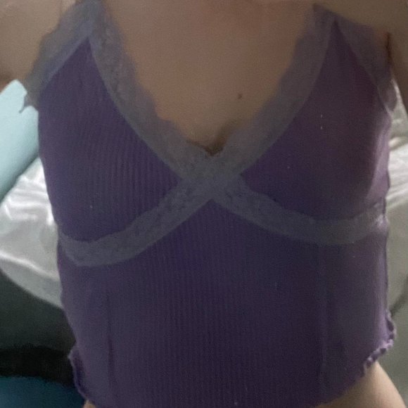 H&M Womens Purple Crop-top